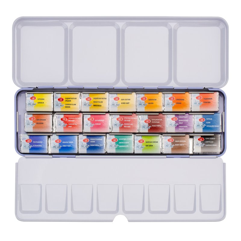 White Nights Watercolour Sets - Metal Æske - 21-pak - Akvarelmaling