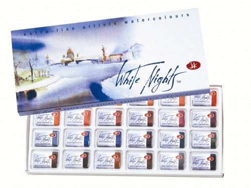 White Nights Watercolour Sets - Cardboard Æske - 24-pak - Akvarelmaling