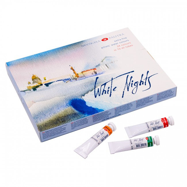 White Nights Watercolour Sets - Tubes - 24 x 10 ml - Akvarelmaling