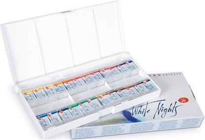 White Nights Watercolour Sets - Plastic Æske - 24-pak - Akvarelmaling