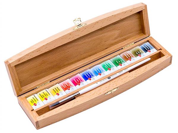 White Nights Watercolour Sets - Beech wood sæt - 12-pak - Akvarelmaling