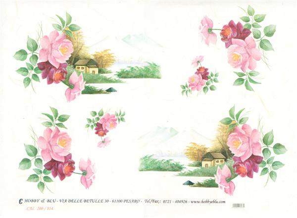 Hobby & Blu Printed Decoupage Rice Paper 43 x 32 cm - Design 114 - Papir