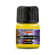 Pentart Porcelain & glass paint 30 ml - gul - Glas- og porcelænsmaling