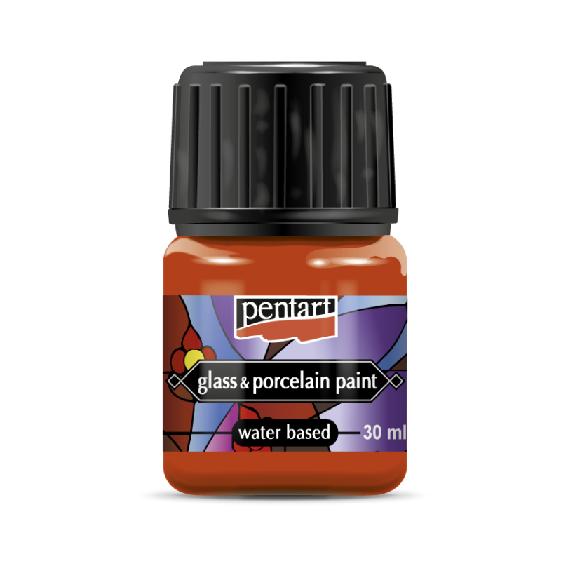 Pentart Porslin & glasfärg 30 ml - orange - Glas- och porslinsfärg