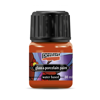 Pentart Porslin & glasfärg 30 ml - orange - Glas- och porslinsfärg