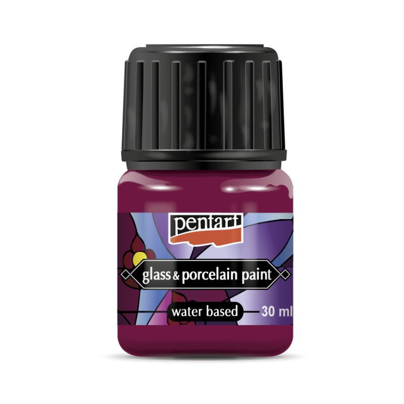 Pentart Porslin & glasfärg 30 ml - Magenta - Glas- och porslinsfärg