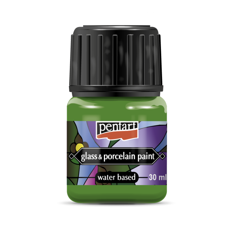 Pentart Porslin & glasfärg 30 ml - Apple grön - Glas- och porslinsfärg