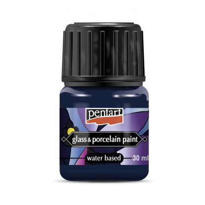 Pentart Porslin & glasfärg 30 ml - blå - Glas- och porslinsfärg