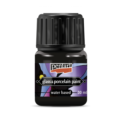 Pentart Porslin & glasfärg 30 ml - svart - Glas- och porslinsfärg