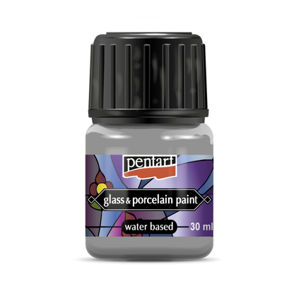 Pentart Porslin & glasfärg 30 ml - silver - Glas- och porslinsfärg