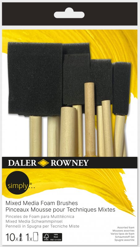 Daler-Rowney Simply Mixed Media Foam brush set - 10 pieces