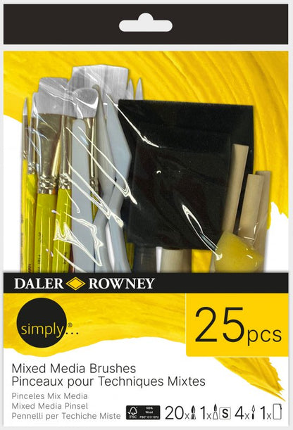 Daler-Rowney Simply Penselsæt - Mixed Media - 25 stk. - Pensler