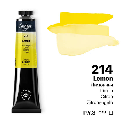 Ladoga Acrylic Paint 46 ml - citrongul - Akrylfärg