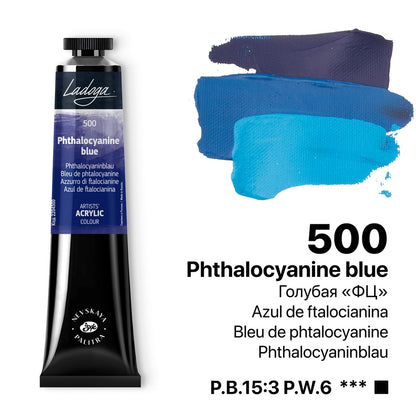 Ladoga Acrylic Paint 46 ml - Phthalocyanine blå - Akrylfärg