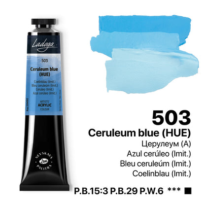 Ladoga Acrylic Paint 46 ml - Ceruleum blå (nyans) - Akrylfärg