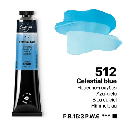 Ladoga Acrylic Paint 46 ml - Celestial blå - Akrylfärg
