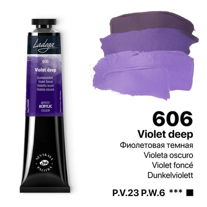 Ladoga Acrylic Paint 46 ml - djup violett - Akrylfärg