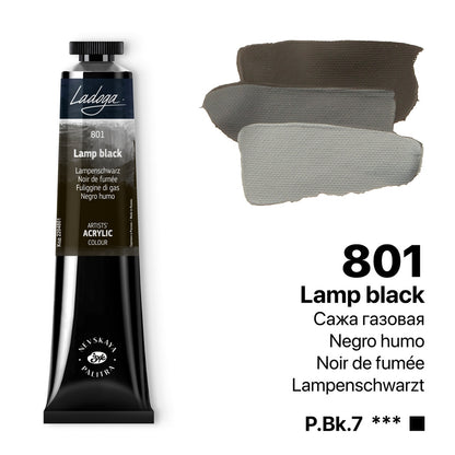 Ladoga Acrylic Paint 46 ml - Lamp svart - Akrylfärg