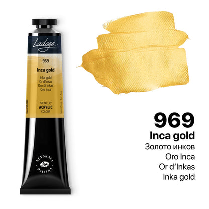 Ladoga Acrylic Paint 46 ml - Inca guld - Akrylfärg