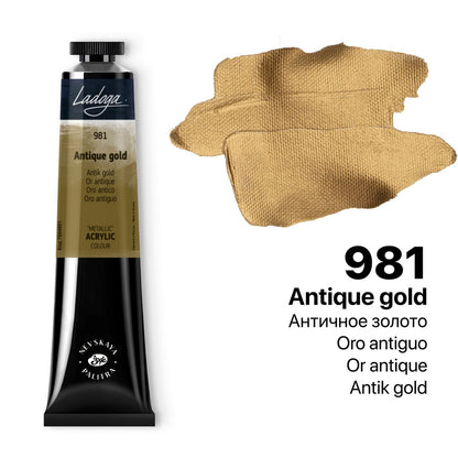 Ladoga Acrylic Paint 46 ml - Antique guld - Akrylfärg