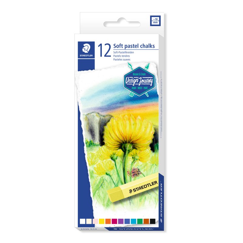Staedtler Dry Chalk Zacht Pastelkrijt - 12 Värit - Pastelliliidut