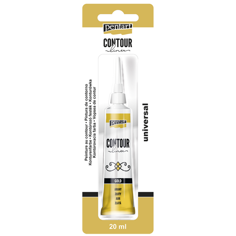 Pentart Universal Contour Liner 20 ml - guld - Glas- och porslinsfärg