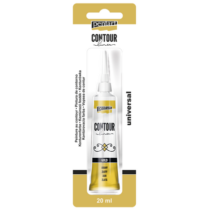 Pentart Universal Contour Liner 20 ml - guld - Glas- och porslinsfärg