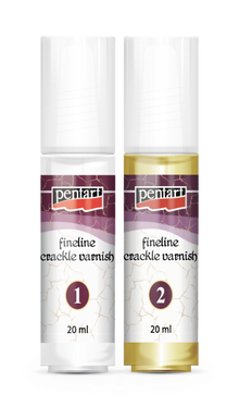 Pentart Fineline 2-komponent Craquelé lak - 2 x 20 ml - Malemedier