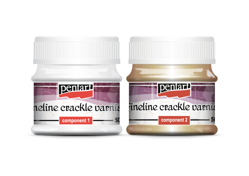 Pentart Fineline 2-komponent Craquelélack - 2 x 50 ml - Målarmedier