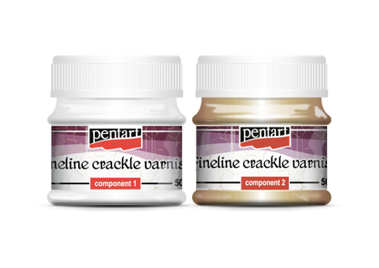 Pentart Fineline 2-komponent Craquelélack - 2 x 50 ml - Målarmedier