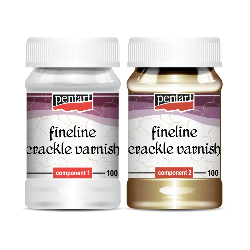 Pentart Fineline 2-komponent Craquelélack - 2 x 100 ml - Målarmedier