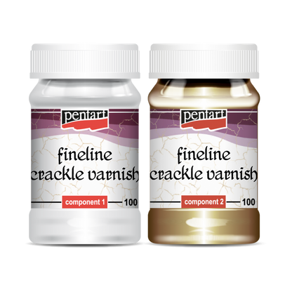 Pentart Fineline 2-komponent Craquelélack - 2 x 100 ml - Målarmedier