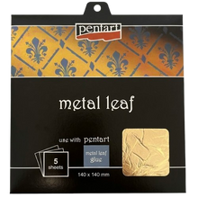 Pentart Metal Leaf Booklet 14 x 14 cm - 5 sheets - guld - Forgyldning