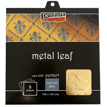 Pentart Metal Leaf Booklet 14 x 14 cm - 5 sheets - kulta - Kultaus