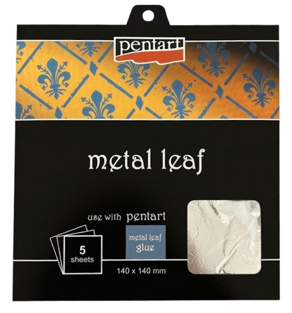 Pentart Metal Leaf Booklet 14 x 14 cm - 5 sheets - hopea - Kultaus