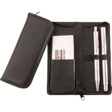 Alassio Leather Zip Lock Pen Case - Black - 15 x 6,5 cm