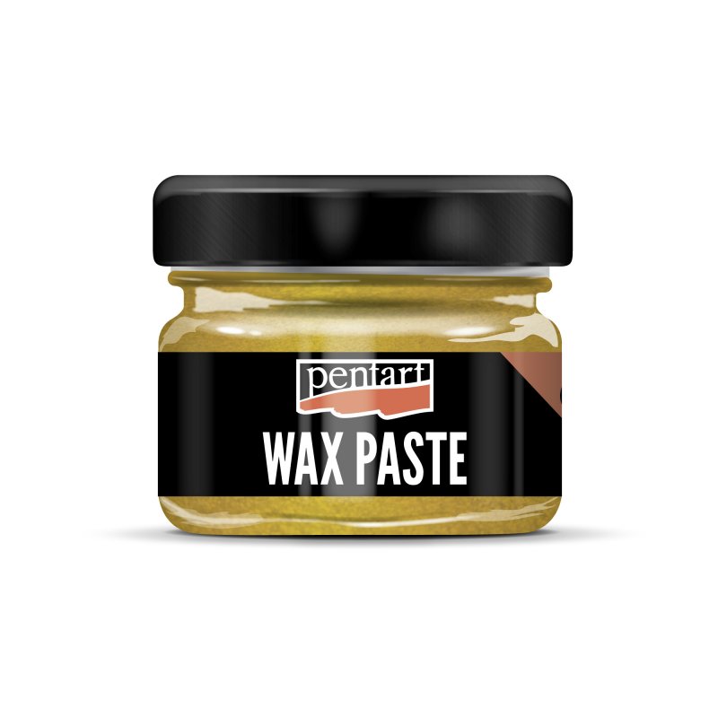 Pentart Coloured beeswax paste 20 ml - metallisk gul - Voks og efterbehandling