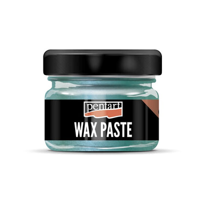 Pentart Coloured beeswax paste 20 ml - metallisk turkis - Voks og efterbehandling