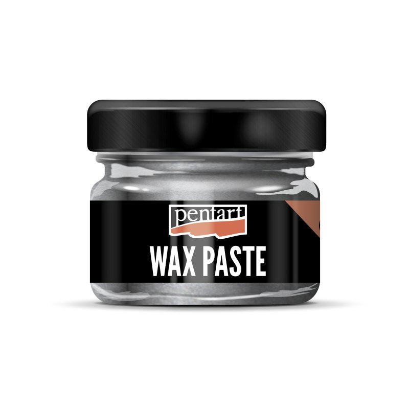 Pentart Coloured beeswax paste 20 ml - metallisk Graphite - Voks og efterbehandling