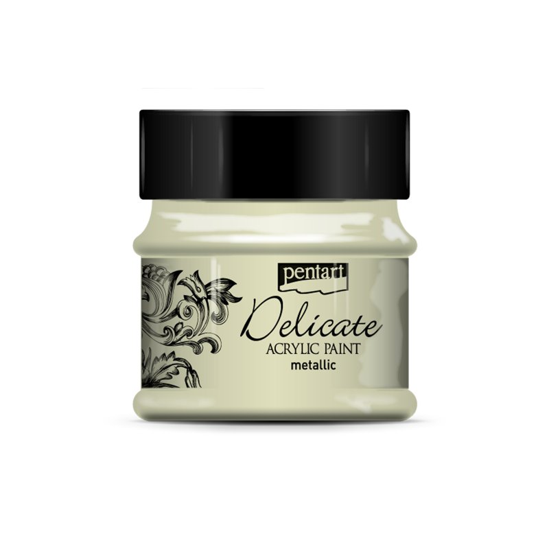 Pentart Delicate Metallic Acrylic paint 50 ml - vit guld - Akrylfärg
