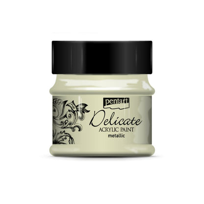 Pentart Delicate Metallic Acrylic paint 50 ml - vit guld - Akrylfärg