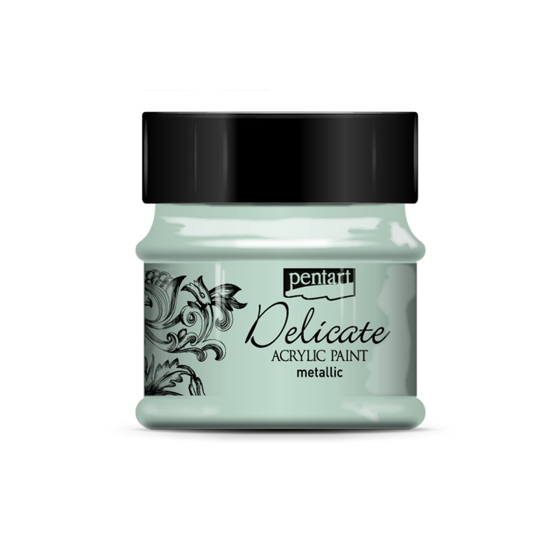 Pentart Delicate Metallic Acrylic paint 50 ml - Greenish silver - Akrylfärg