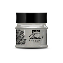 Pentart Glamour Metallic acrylic paint 50 ml - Platinum - Akrylfärg