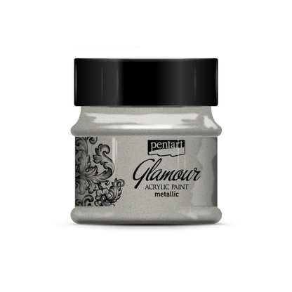 Pentart Glamour Metallic acrylic paint 50 ml - Platinum - Akrylfärg
