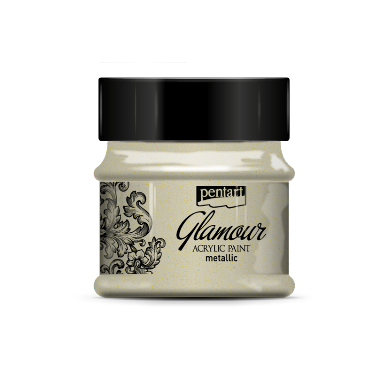 Pentart Glamour Metallic acrylic paint 50 ml - Antique silver - Akrylfärg