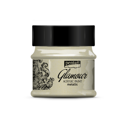 Pentart Glamour Metallic acrylic paint 50 ml - Antique silver - Akrylfärg