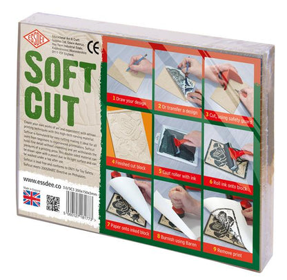 Essdee SoftCut Carvingblok 3.0 mm - 150x100x3.0 mm - 10 pezzi - Stampa a rilievo