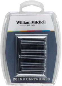 William Mitchell Ink Cartridges Black - 20 Pack - Blæk