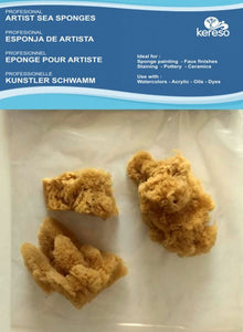 Kereso Natuurlijke Zee Sponzen Fijne Poriën - 3 stk. - 2,5-7,5 cm - Svampe