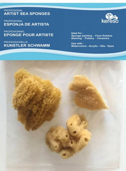 Kereso Natuurlijke Zee Sponzen Variëteitspakket - Fine and coarse - 3 kpl - Sienet